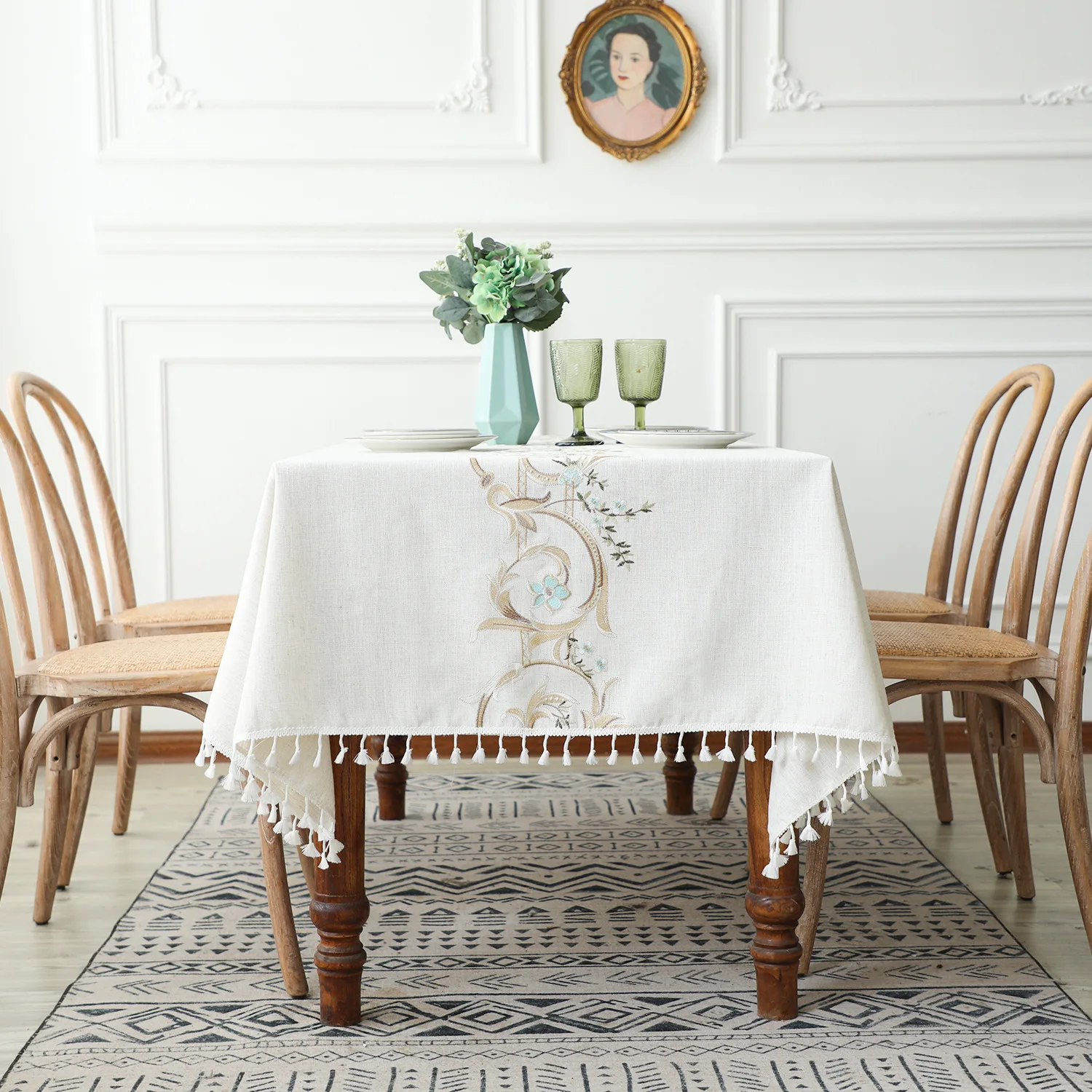 Nordic Tablecloth Rectangular Tablecloth Table Cloth for table Pastoral Decorative Linen with Tassel Wedding Dining Table Cover Tea Cloth