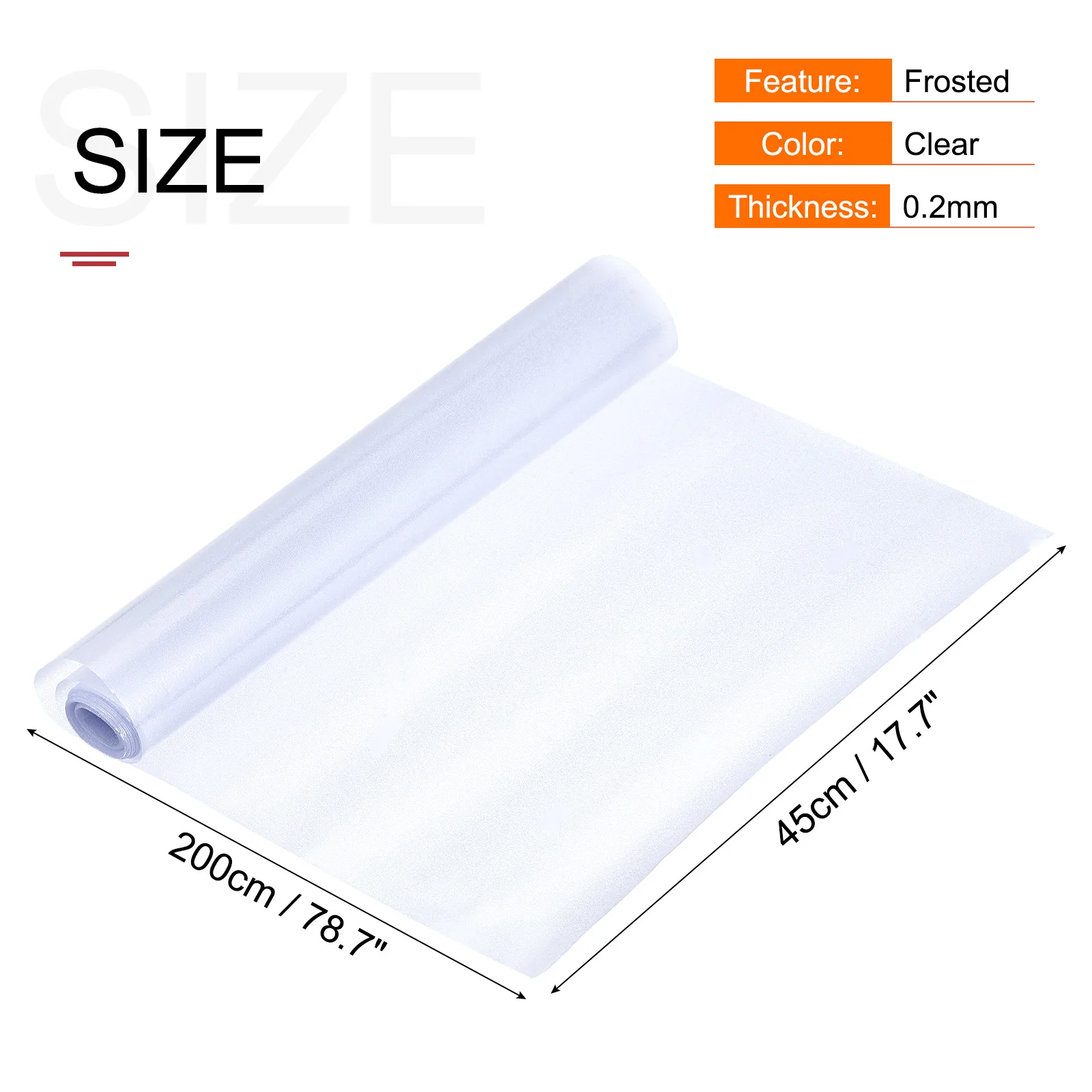 uxcell Privacy Window Film PVC Frosted 78.7 x 17.7 Inch Window Covering for Bathroom Office Clear