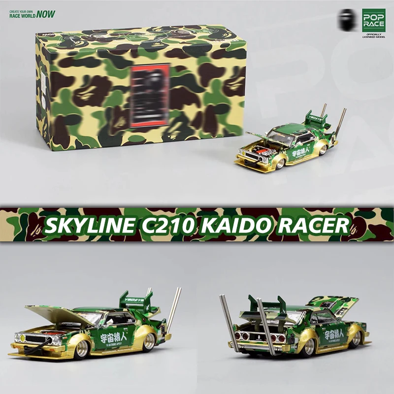 

POP RACE 1:64 SKYLINE C210 KAIDO RACER 30TH Anniversary Diecast Diorama Car Model Collection Miniature Carros Toys