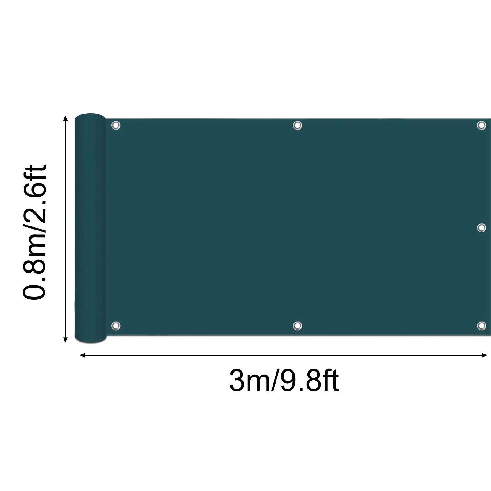 Balcony Privacy Screen, No Drilling, Wind And Uv, With Mounting Accessories, Polyester, For Balcony Railing, Patio And Garden