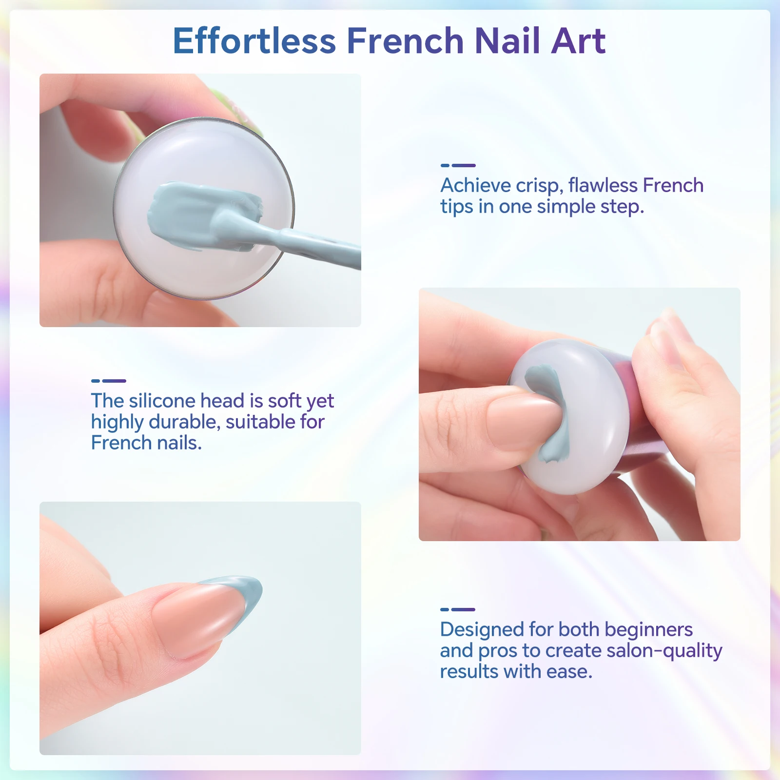 컬러풀 네일 스탬퍼 실리콘 KADS 프로페셔널 메탈 네일 스탬핑 플레이트 3.5*5.5cm 홀로그램 폴리쉬 프린트 매니큐어 도구