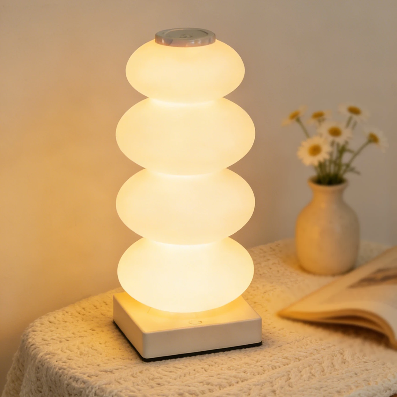 캔디 모양 LED 테이블 램프, 어린이 방, 침실, 거실, 보육원, 창의적인 선물용 밝기 조절 가능한 색상 변경 야간 조명