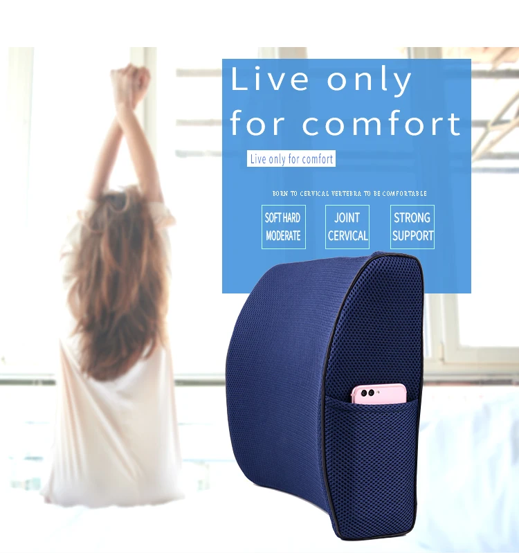3D Car Lumbar Support Cushion Memory Foam Waist Pillow Soft Cozy Seat Back Cushion For Protect Lumbar Cushion Chair Sofa Office