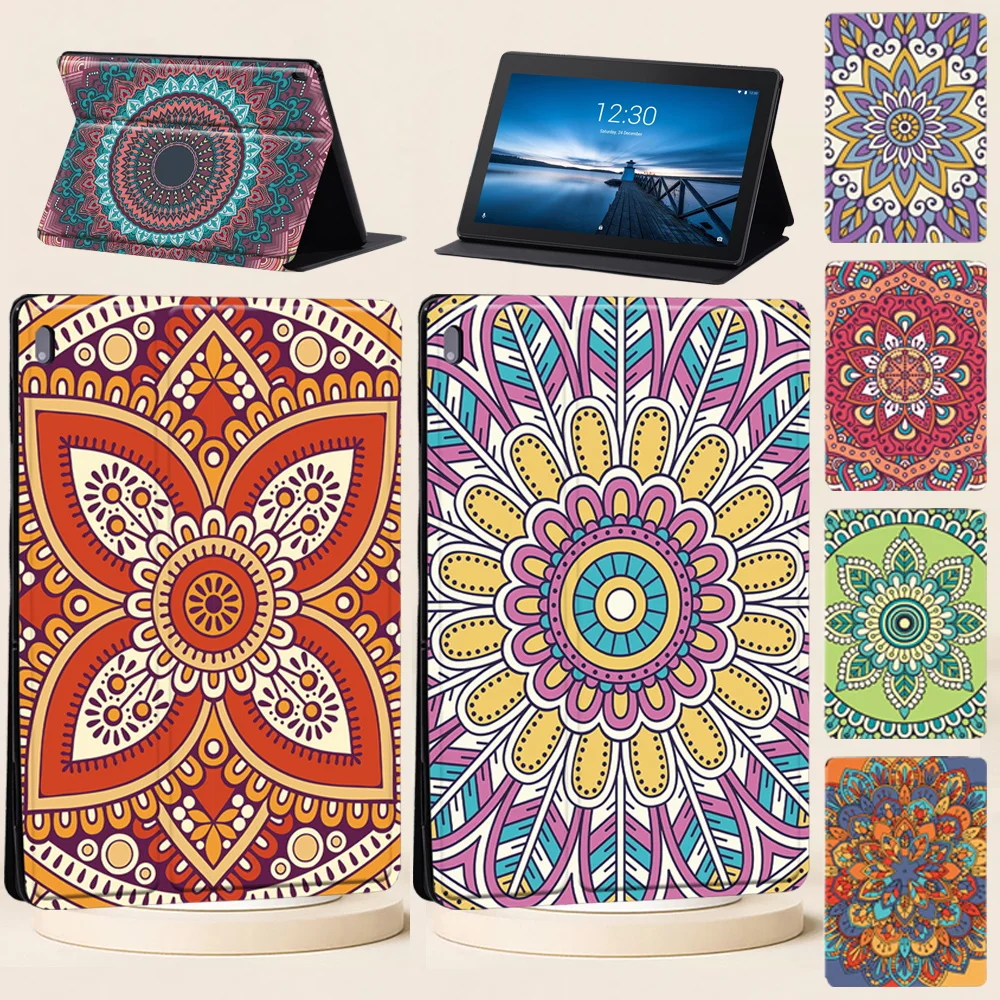 Per Lenovo Tablet Case Tab M10 X605F X505F/Tab E10 Tb-X104F/Tab M10 Plus X606F/M10 Hd X306F X306X/Tab M7/M8 Mandala Print Cover