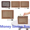 NWooden Piggy Bank Reusable Handmade Money Saving Box with Number 1000/2000/3000/5000/10000 USD Money Storage Box for Boys Girls 1