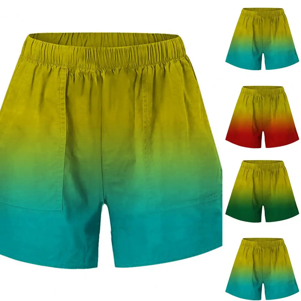 Summer Women's High Waisted Shorts Pocket Gradient Color High Waisted Loose Shorts 2022 basketball shorts