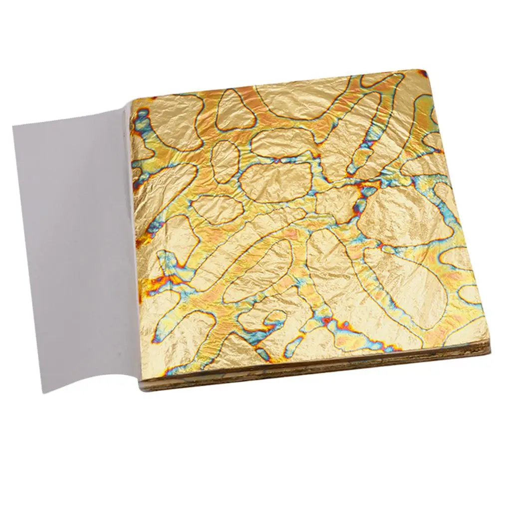 Imitation Gold Leaf Sheets Multicolor Copper Decoration Foil for Art Projects Miniature Metal Crafts Walls