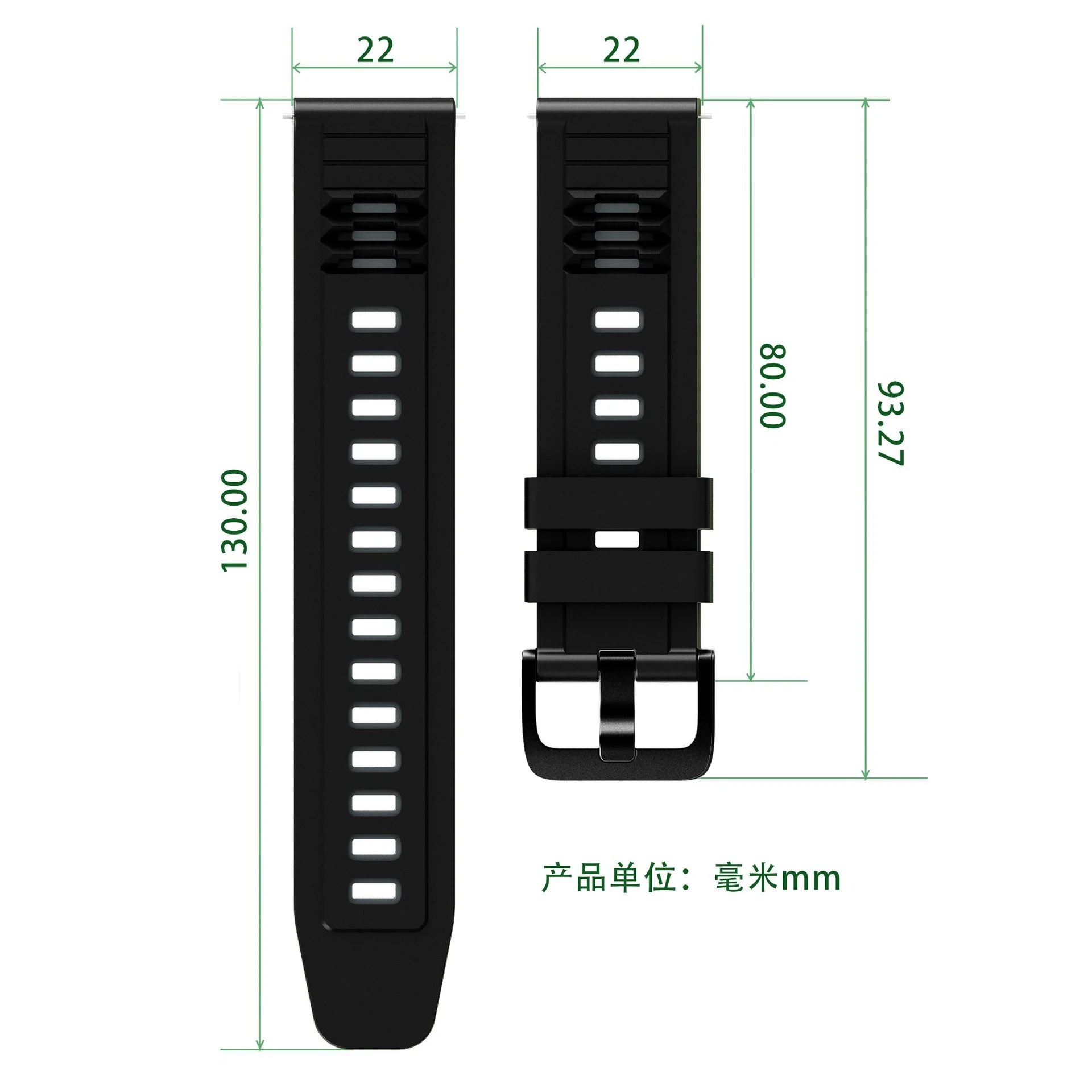 High-Performance 22mm Sport Silicone Watch Strap Replacement Bracelet