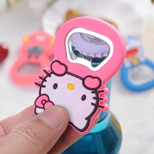 

Hello Kitty Cute Silicone Wine Opener Kawaii Anime Melody Refrigerator Magnet Cartoon Multifunctional Beer Bottle Opener