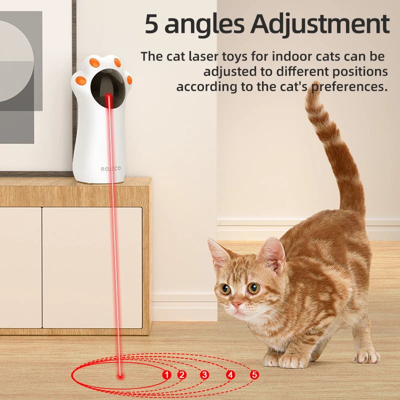 ROJECO Automatic Cat Laser Toy Smart Interactive LED Handheld Pet Teaser - Image 2