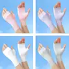 Sunscreen Fingerless Gloves Summer Gloves For Driving UV Sun Protection Mittens Half Finger Gloves For Women And Men Breathable 3