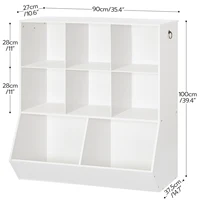 Kids Bookshelf, Toy Storage Cabinet, Kids Toy Organizer, 8 Cubicles, Bookcase Footboard, Bookshelf for Kids, for Playroom 2