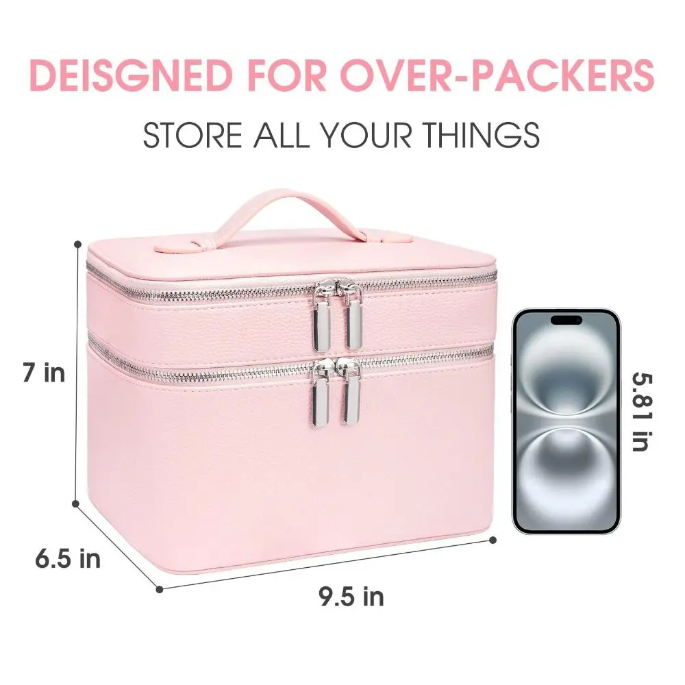 Storage Solution PU Material Cosmetic Bag Large Capacity Waterproof Toiletry Storage Aesthetic Pattern Travel Bag Travel 6