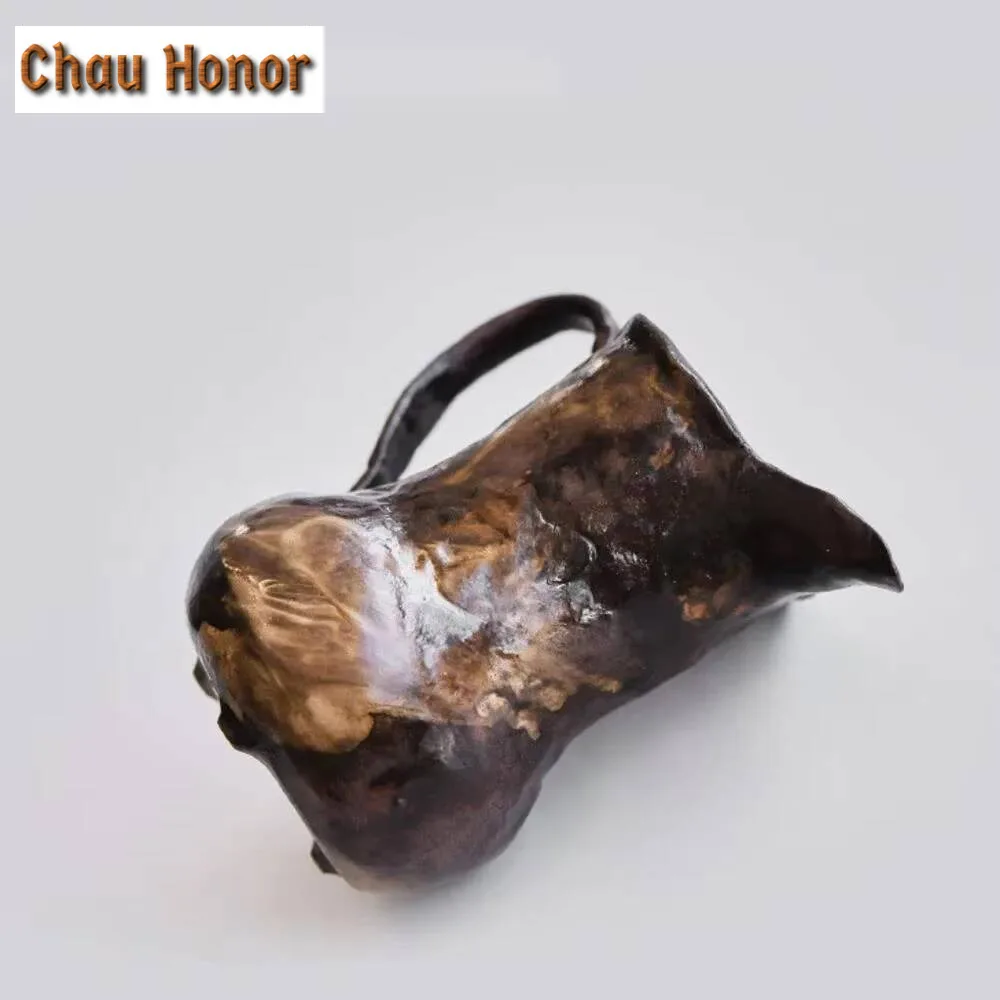 125ml Hand-made Coarse Pottery Fair Cup Creative Handle Pot Powder Yin Male Cup Ceramic Coffee Equalizing Cup and Wine Divider