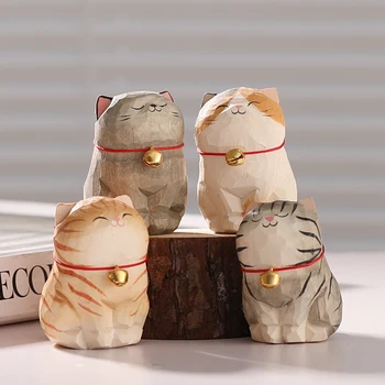 Handcrafted wood carving Home decorations decoraciones para el hogar desk accessories room decor Handmade Cat statue offices 2 Handcrafted wood carving Home decorations decoraciones para el hogar desk accessories room decor Handmade Cat statue offices 2