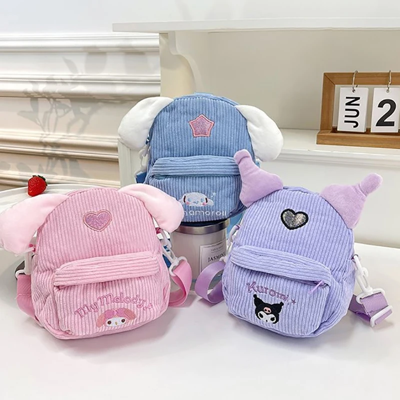

Kawaii Sanrio плюшевая сумка My Melody Kuromi Мультяшные животные Сумка милая коричная сумка для хранения тоут сумки для женщин девушек подарки на день рождения