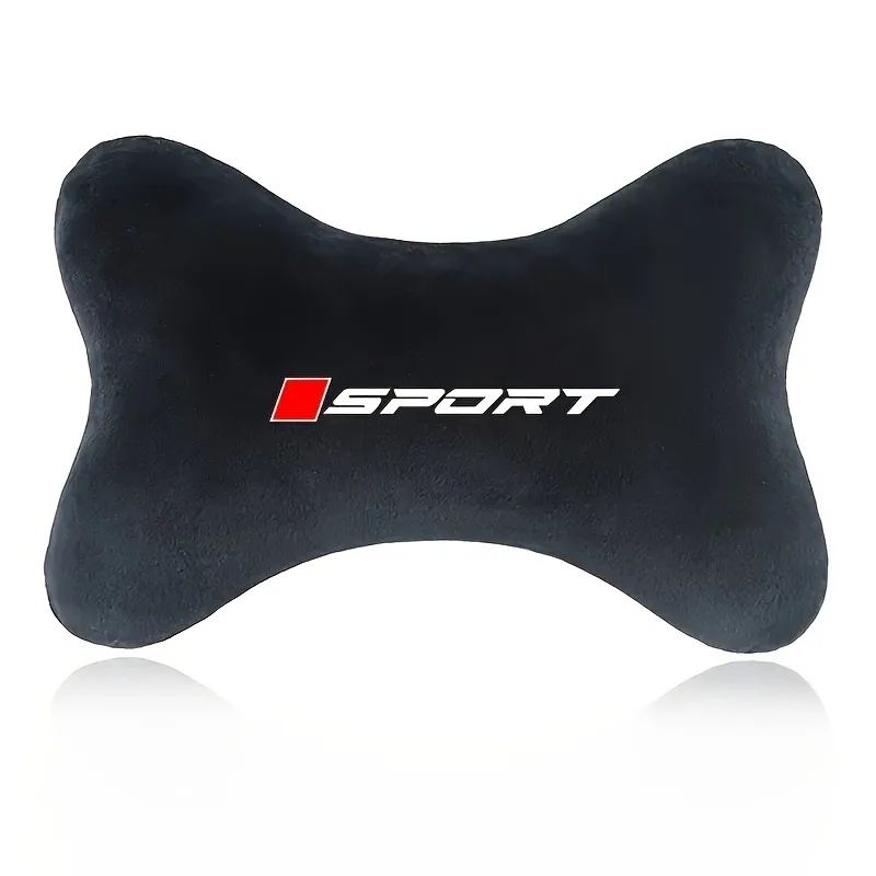 Ergonomic Plush Soft Neck Support Cushion with Sport Logo - Comfortable Headrest Pillow for Enhanced Car Seat Comfort