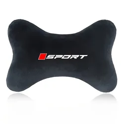 Ergonomic Plush Soft Neck Support Cushion with Sport Logo - Comfortable Headrest Pillow for Enhanced Car Seat Comfort (1pcs)