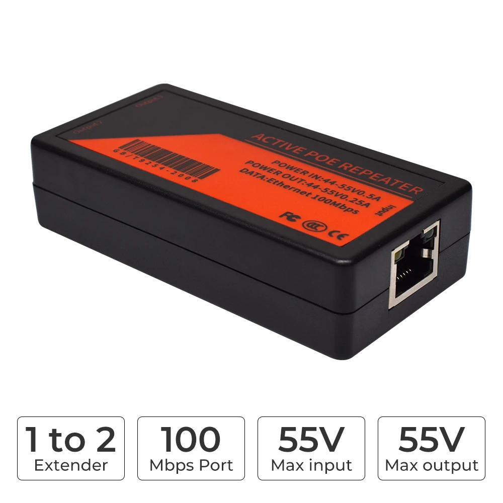 2 Port PoE Extender 100Mbps Poe Extender for Ip Port Max Extend 100m Transmission Extender for NVR IP Camera AP IP 3