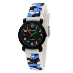Vibrant Silicone Strap Kids Quartz Birthday Watch (Black White strap)