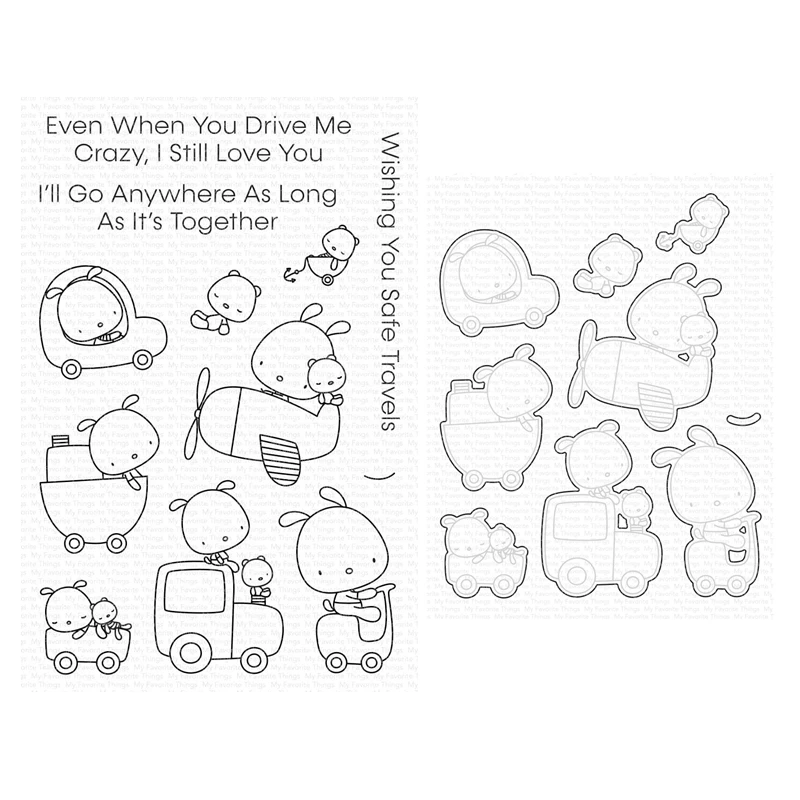 

Anywhere with You Clear Stamps Cutting Dies Scrapbooking for June 2022 New Paper Making Rabbit Embossing Frames Card Set
