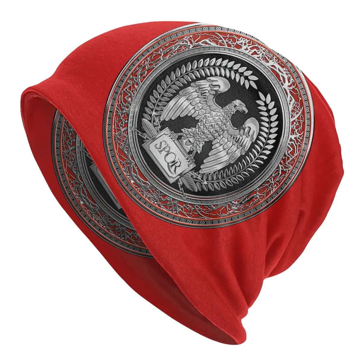 

Roman Empire Eagle Skullies Beanies Caps For Men Women Unisex Cool Winter Warm Knit Hat Adult Rome SPQR Emblem Bonnet Hats