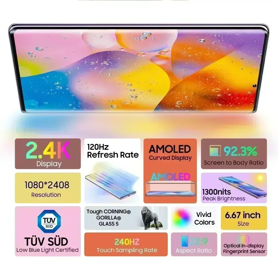 Blackview A200 Pro Smartphone 6.67''AMOLED 120HZ Curved Display