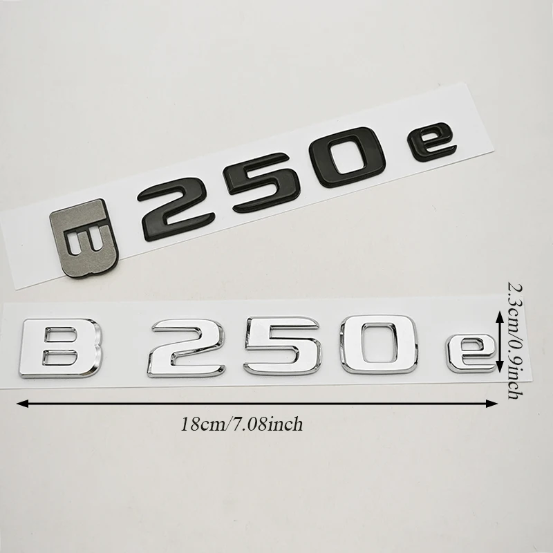신형 3D ABS 자동차 레터 배지 로고 B250e 스티커 엠블럼 데칼 B 클래스 B250e W242 자동차 테일 마킹 액세서리