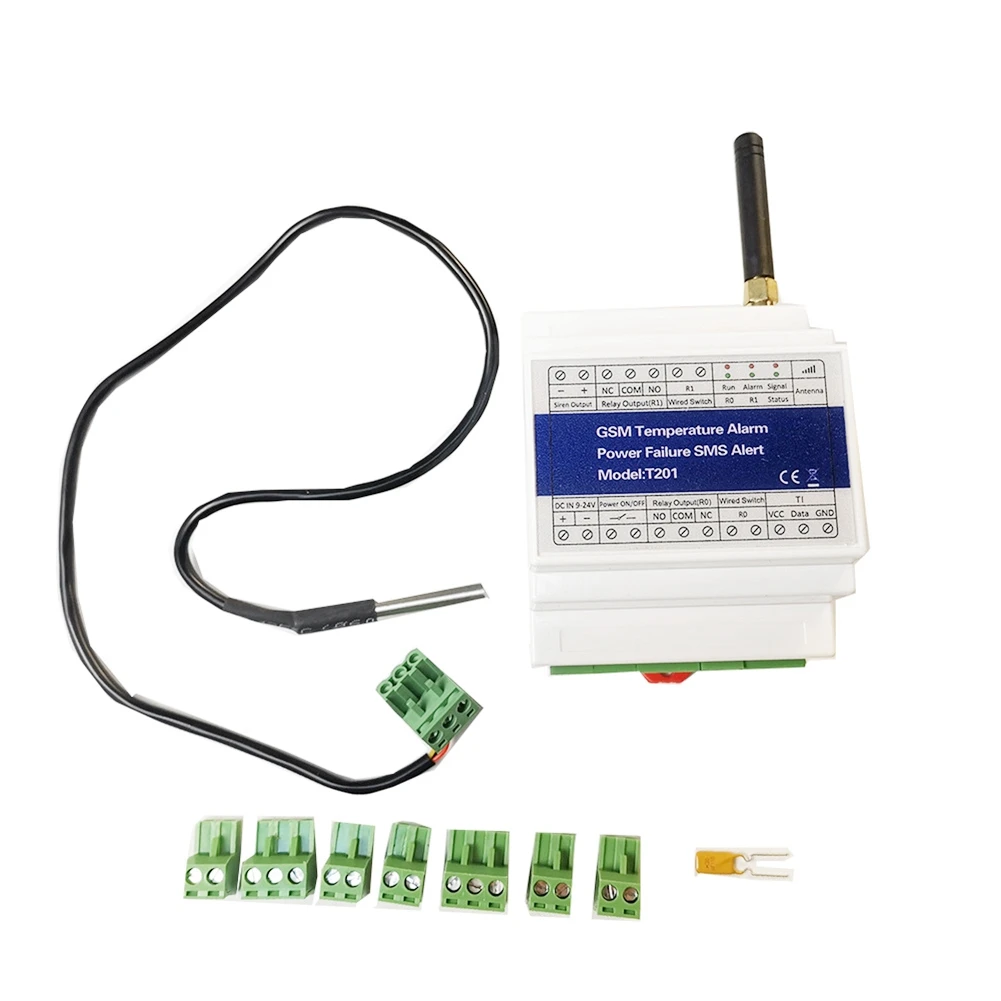 GSM 4G 원격 모니터링 릴레이 스위치 액세스 컨트롤러 T201 GSM 온도 알람 200개 승인된 전화번호
