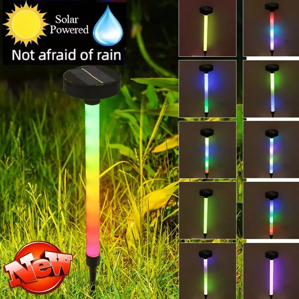 Waterproof Design Solar Pathway Lights 10LED Lighting RGB LED RGB Color Changing Lights Solar Powered 1200mAh Battery