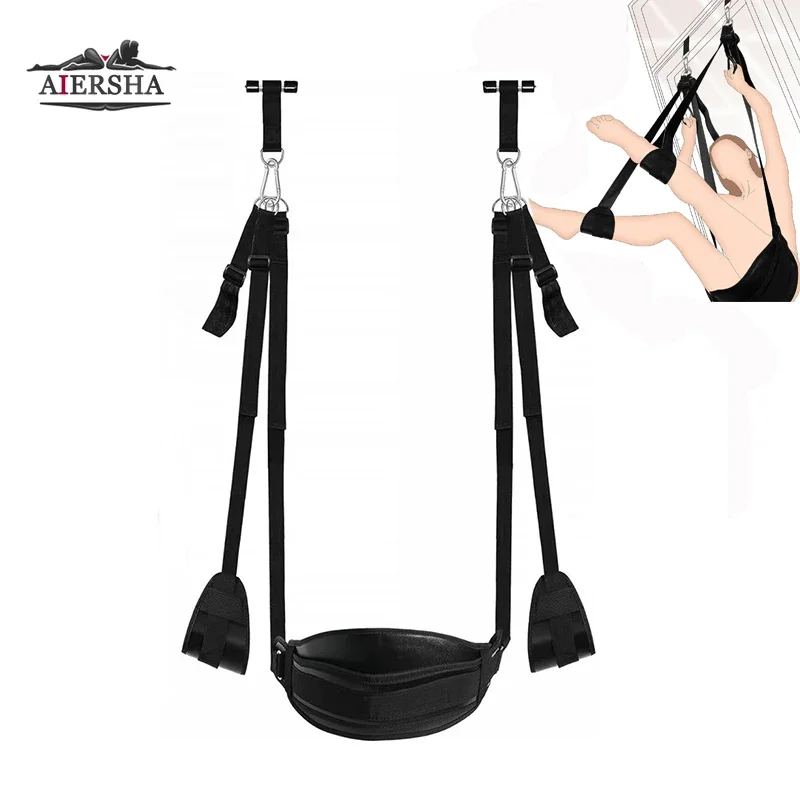 Sex Swing Bondage Slave Leather Soft Plush Sex Slings with Adjustable Straps Hanging Door Adult Toys for Couple