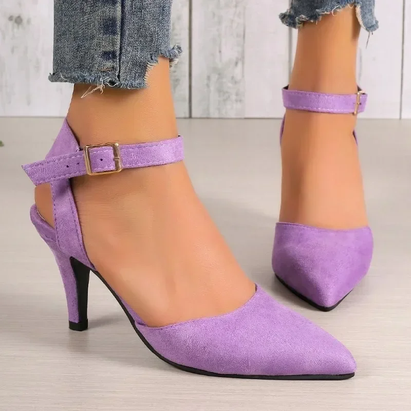 2024 Hot Selling High Heel Toe Sandals Women's Ankle Buckle Sandals Sexy High Heels Party Shoes Pointed Toe High Heels for Women 3