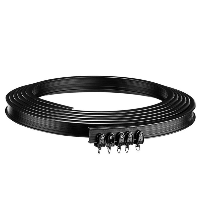 Black Flexible Ceiling Curtain Track 5m Bendable Accessory Household Gagdet for Window Balcony Toilet Install