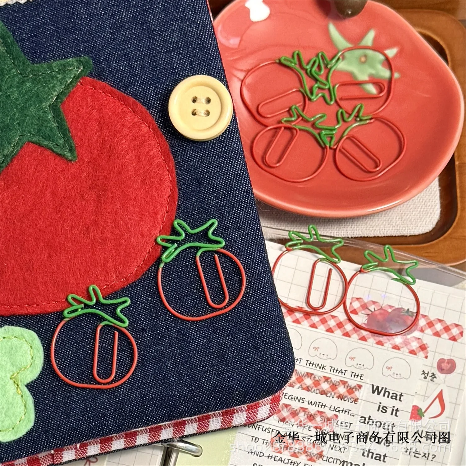 Japanese Retro Tomato Paperclips 5Pcs