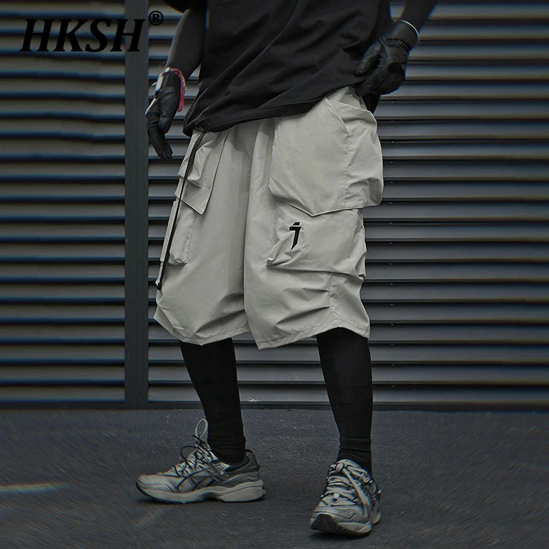 

HKSH Heavy Industry Spring Summer New Workwear Shorts Men's Dark Tide Loose Casual Pocket Thin Fashion Knee-length Capris HK0888
