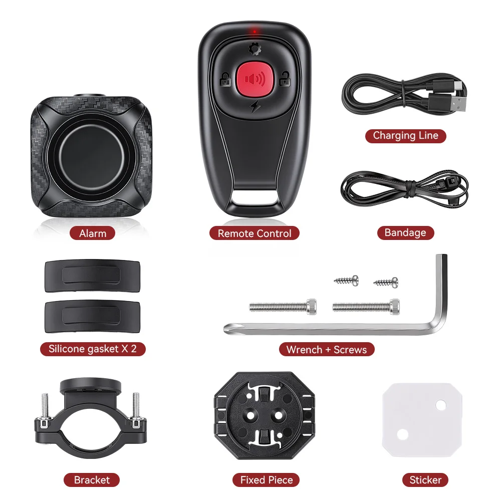 Wireless Bicycle Anti-Theft Alarm Two-Way Vibration Trigger Bike Alarm with Remote Control Waterproof