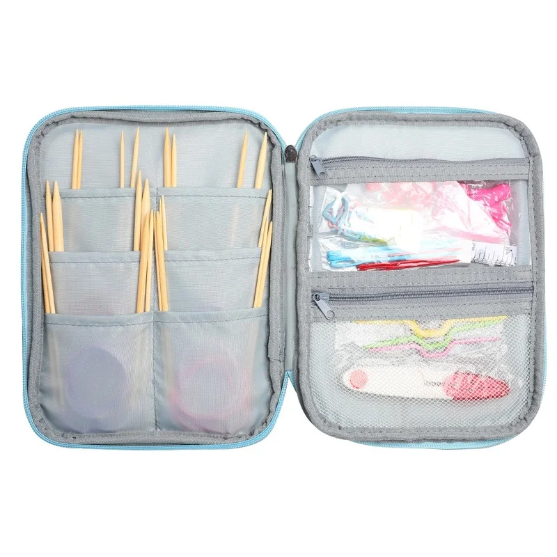 Needle Knitting Storage Bag Crochet Hooks Thread Sewing Kit Case