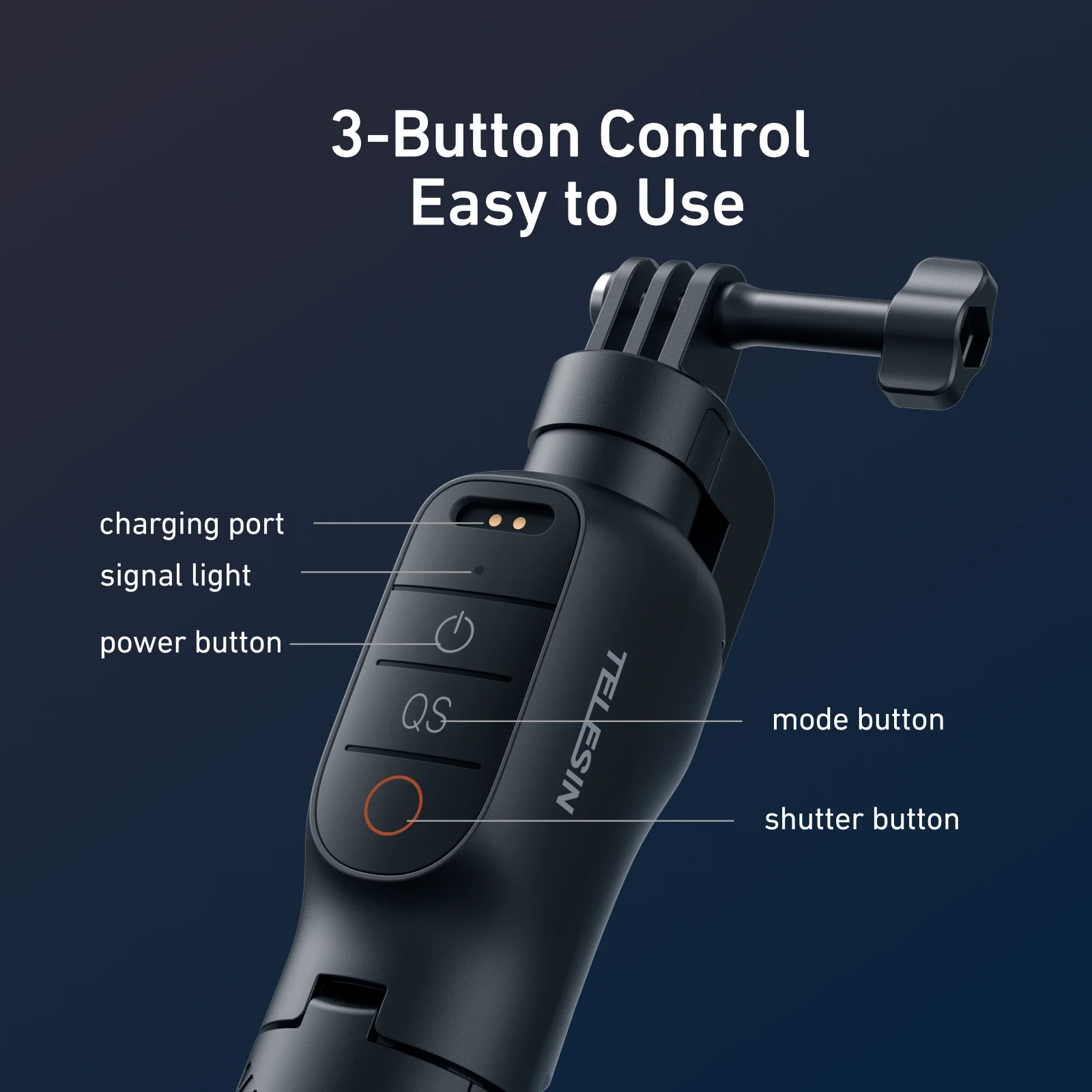 TELESIN Draadloze afstandsbediening voor onderwaterduiken, uitschuifbare selfiestick, statief en drijfhandvat voor DJI OSMO Action 6_voghion.com