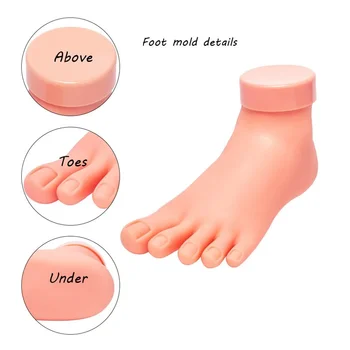 Modello di piede per la pratica delle unghie flessibile in Silicone mobile protesi morbide mani finte per strumento per Manicure con Display per allenamento artistico