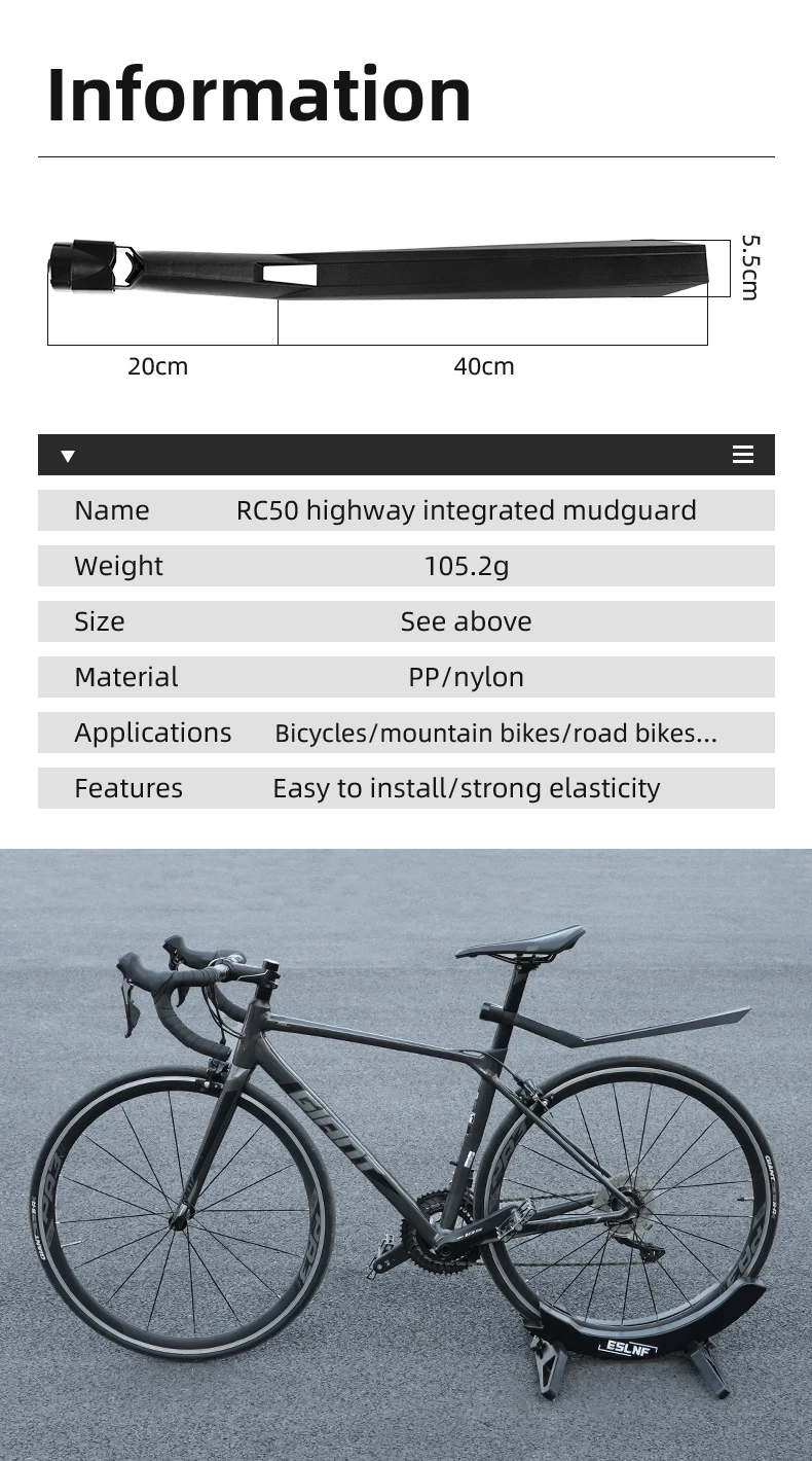 Description Picture 3 of itemBicycle Fender Quick Release Road Bicycle Mudguard Reflective Mountain Bike Mud Guard Ultralight MTB Fender Bike Part