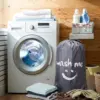Smile Shape Nylon Laundry Bag Wash Me Travel Storage Pouch Machine Washable Dirty Clothes Organizer Wash Drawstring Bag 1
