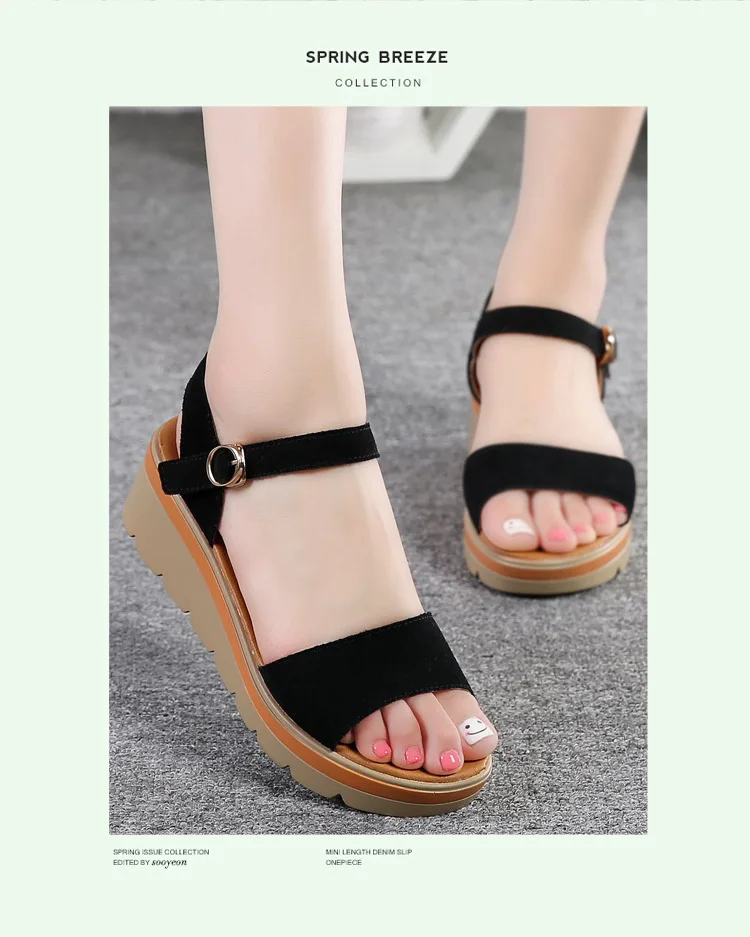 WOIZGIC المرأة الأم السيدات الإناث البقرة المدبوغ حقيقية أحذية من الجلد الصنادل منصة كول الصيف الشاطئ خارج عالية الكعب الكورية