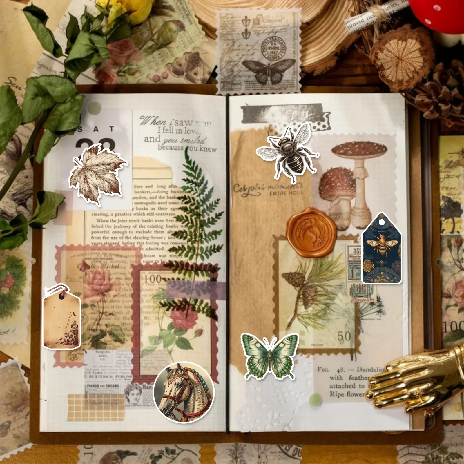 Vintage Forest Butterfly Stickers 2