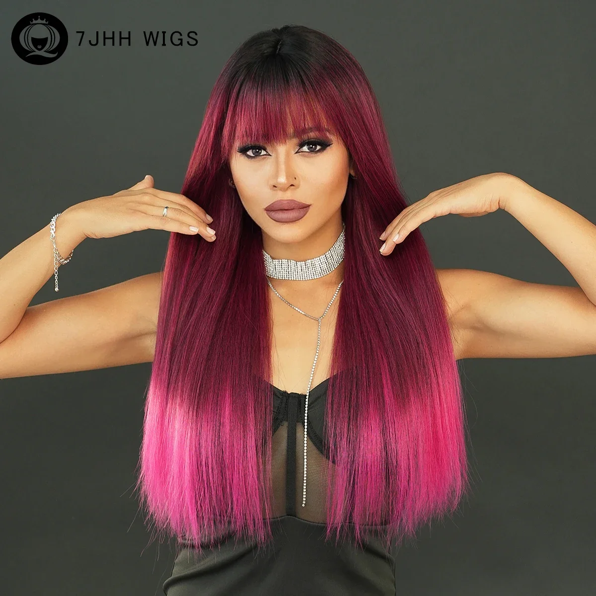 ウィッグ かつら 黒人女性のための巻き毛のかつら、前髪のある短い巻き毛の波状のかつら肩の長さの人工毛のかつら 自然 日常 KFBJM ヨーロッパ人と 女性のオレンジ色のかつら斜め前髪と長いストレートの髪の毛かぎ針編みのセネガルの髪安い合成の役割のかつら FESHFEN ..., image size:1200x1200