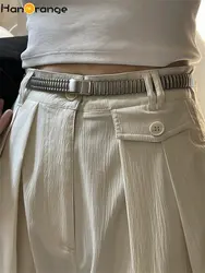 HanOrange 2024 Spring Summer Vintage 62cm Metal Belt Women Stainless Steel Minimalist Decorative Belt Female Silver