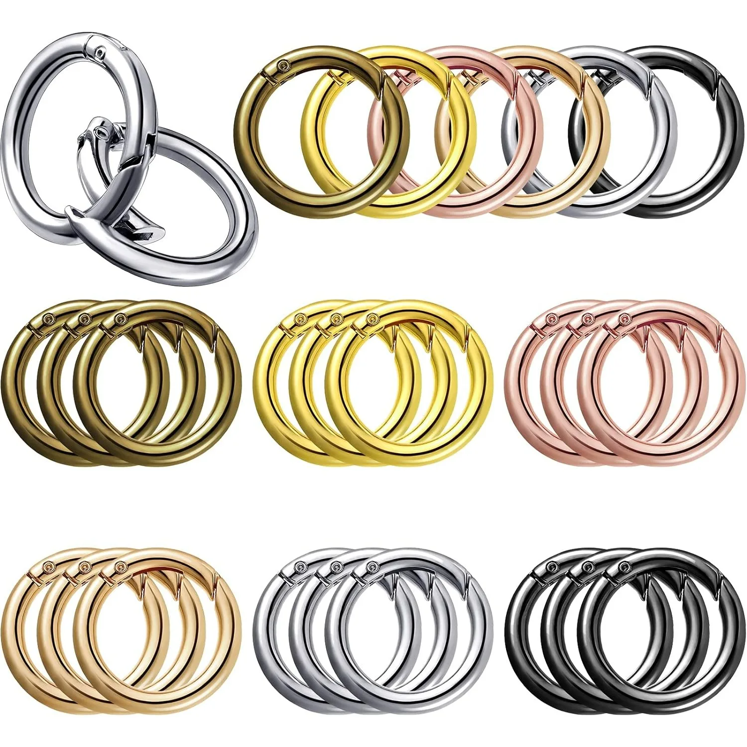 Metal O Ring Keyring Buckles for DIY Jewelry 5pcs