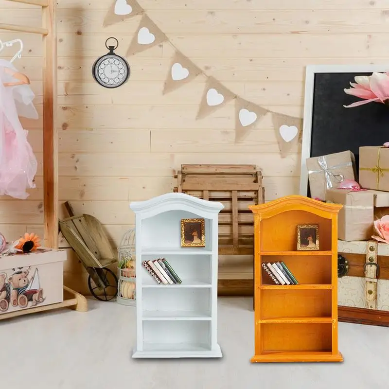 

Миниатюрный книжный шкаф, Реалистичная деревянная модель, миниатюрный книжный шкаф 1:12, милый кукольный дом, аксессуары, миниатюрный декор для столовой