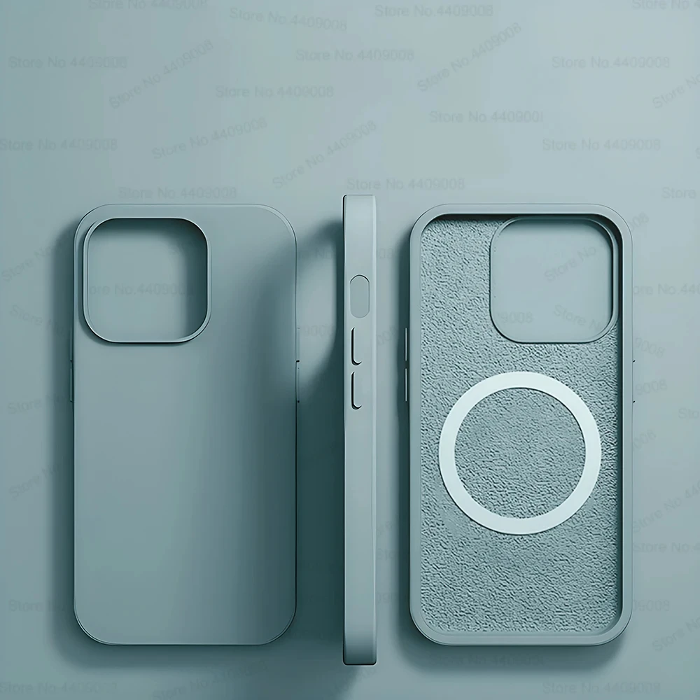 thumbnail image 1 of Funda magnética de silicona líquida original Magsafe para Apple iPhone 15, 14, 13, 12, 11 Pro Max, 14, 15 Plus, funda blanda con carga inalámbrica, 1 of 5