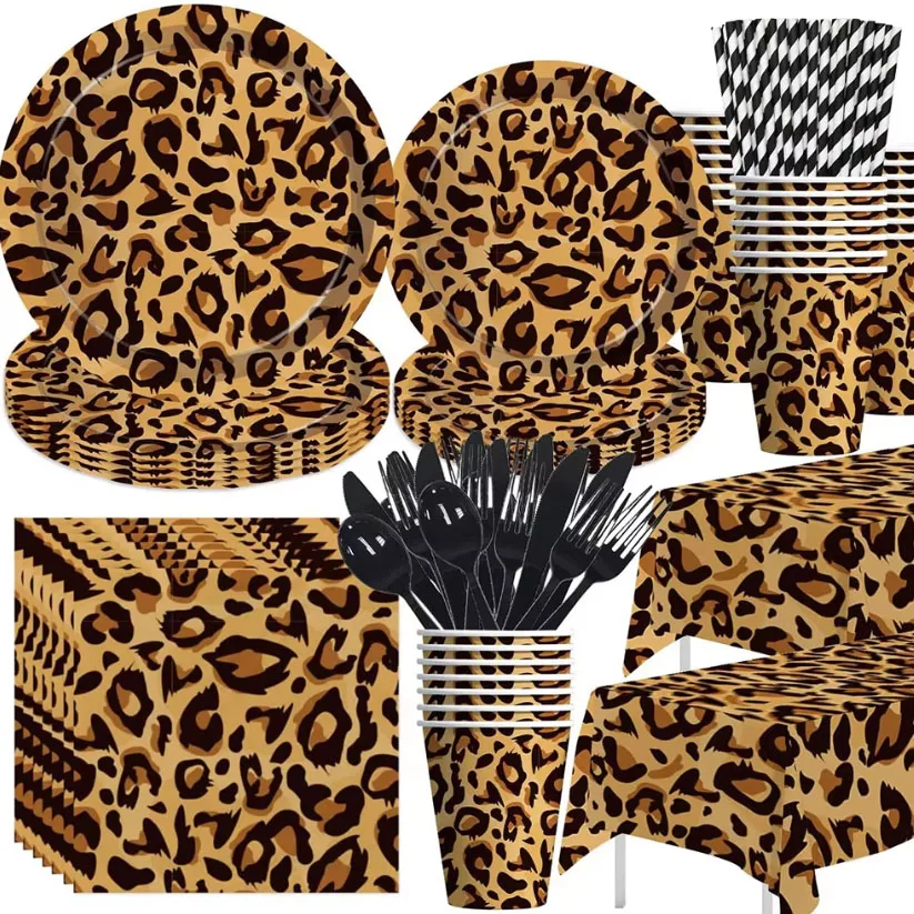 Set Decorazioni Compleanno Ghepardo Leopardo: Striscione, Palloncini In Lattice E Lamina, Tovaglia PE, Per Festa A Tema Safari
