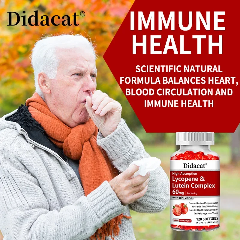 Natural Tomato Benefits Prostate Health, Immune System, Heart Health, Vision Support-Lycopene & Lutein Complex Antioxidant